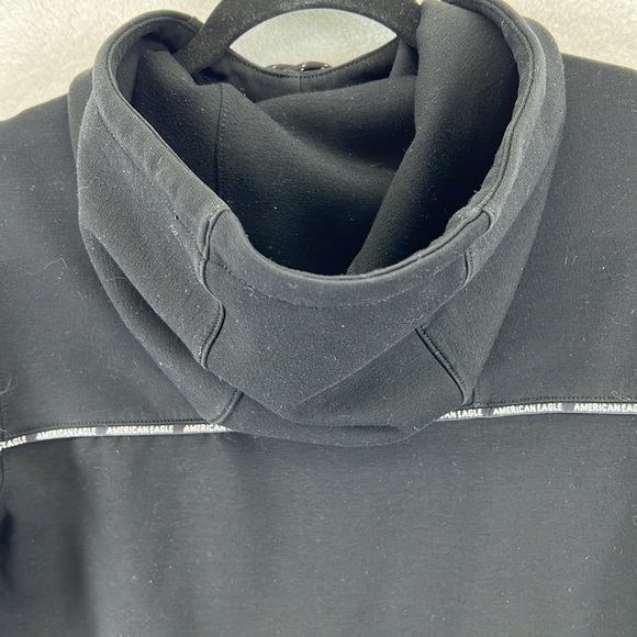 American Eagle Women’s Pullover Hoodie Sweatshirt XS Black Polyester/Viscose EUC - Picture 8 of 11
